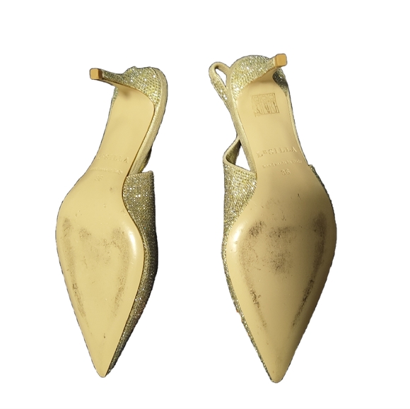 Le Silla Stunning Crystal Slingbacks Pumps - Picture 3 of 4